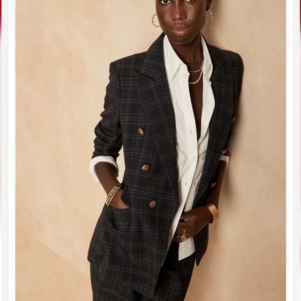 Banana Republic Plaid Double Breasted Blazer (Matching pants also available)